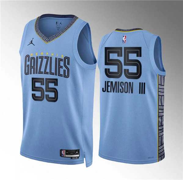 Mens Memphis Grizzlies #55 Trey Jemison Iii Blue Statement Edition Stitched Jersey Dzhi